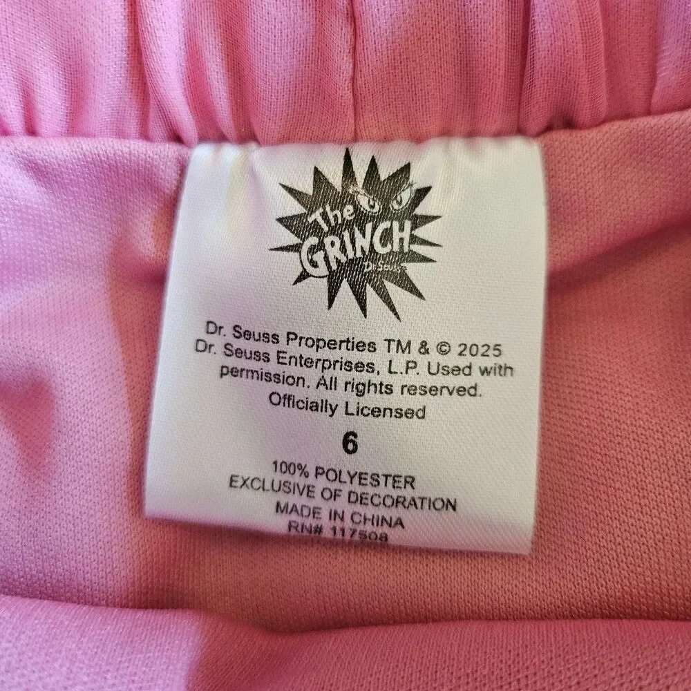 Dr Seuss Toddler The Grinch Girls Outfit 6 NWT Top & Tulle ruffled Skirt PINK